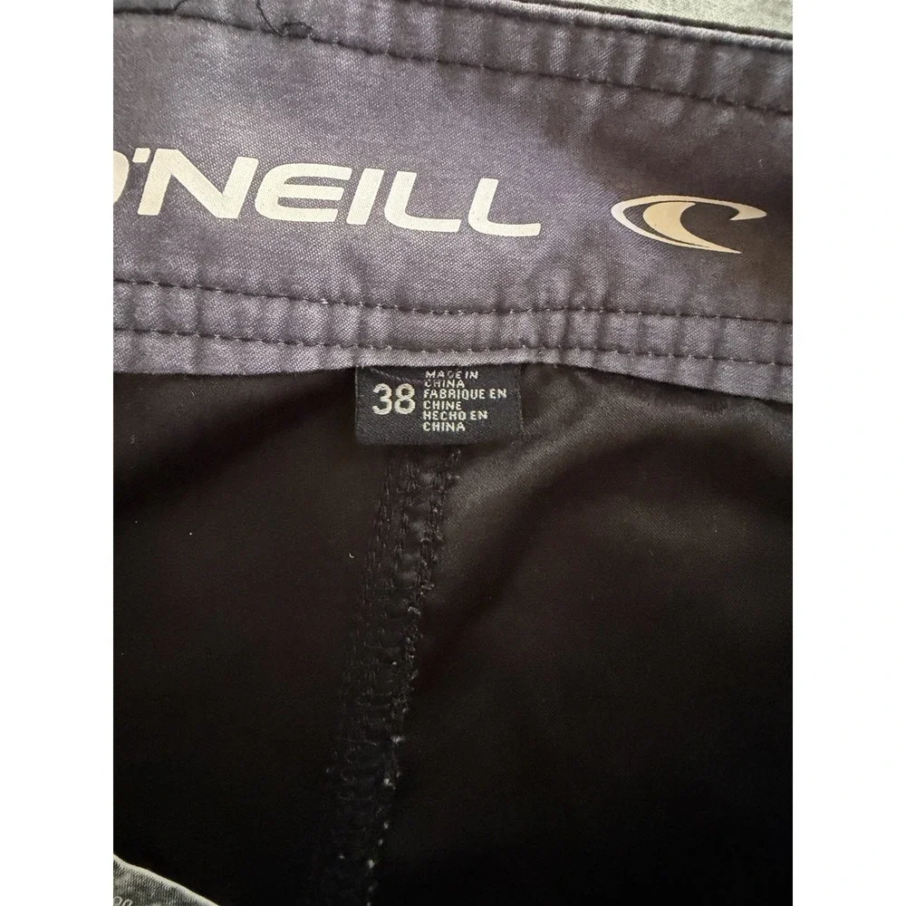 O'Neill Men's Board Shorts Size 38 Black Surf Swim Beach Drawstring Cargo Pocket